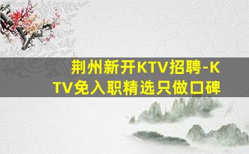 荆州新开KTV招聘-KTV免入职精选只做口碑